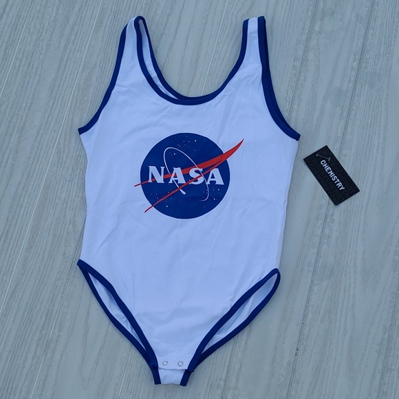 Chemistry Other - Nasa white background bodysuit with blue edges
